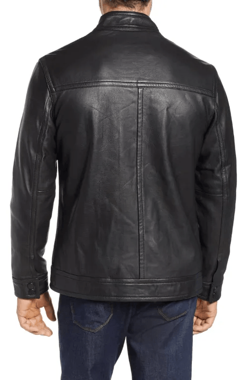 Black Leather Blazer Men-1