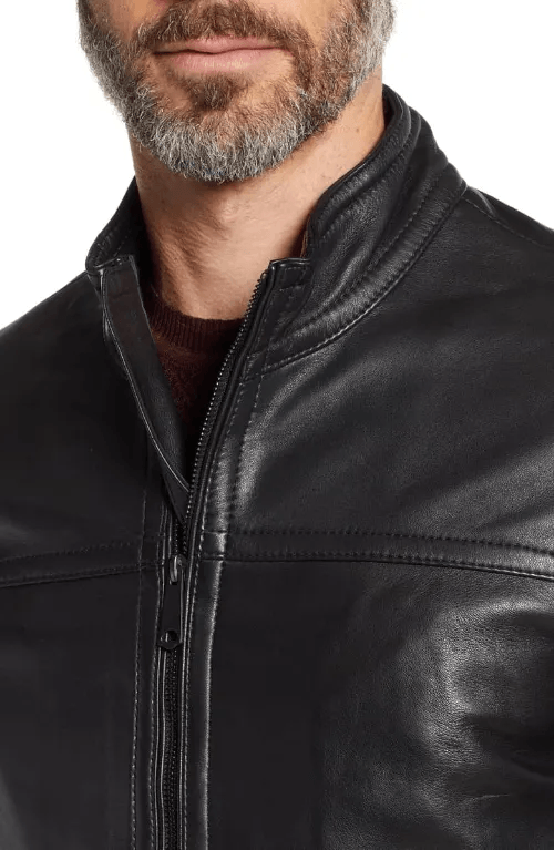 Black Leather Blazer Men-3