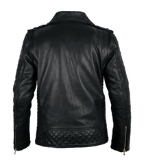 Black Leather Motorcycle Jacket-1