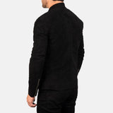 Mens Black Suede Biker Leather Jacket-2