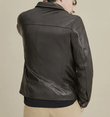 Mens Black Vintage Leather Jacket-1
