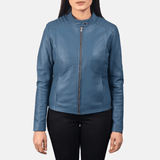 Women's Flashback Blue Biker Jacket