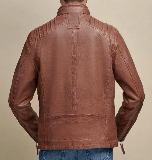 Brown Leather Fashion Jacket-1