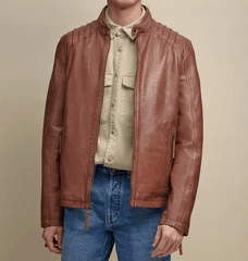 Brown Leather Fashion Jacket