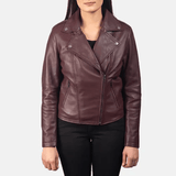 Flashback Maroon Leather Biker Jacket