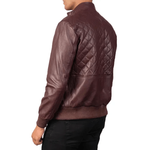 Mens Burgundy Leather Jacket-2