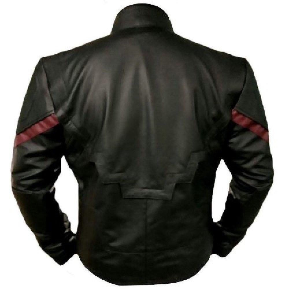 Captain America All Black Genuine Leather Jacket Back