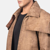 Mens Classic Brown Leather Duster-3