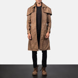 Mens Classic Brown Leather Duster