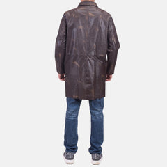 Mens Classmith Brown Leather Coat-2