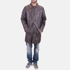 Mens Classmith Brown Leather Coat-3
