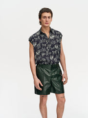 ﻿Croc-Embossed Leather Short For Men-2