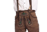 Deep Nut Brown Knee Length Barvarian Lederhosen-1