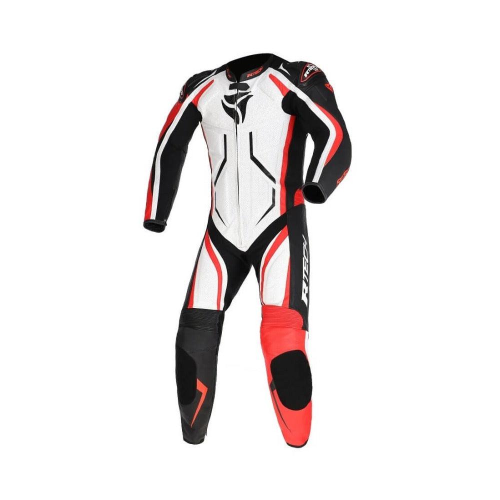 Defender GP Racing Suit 1Pc Black White Red Front