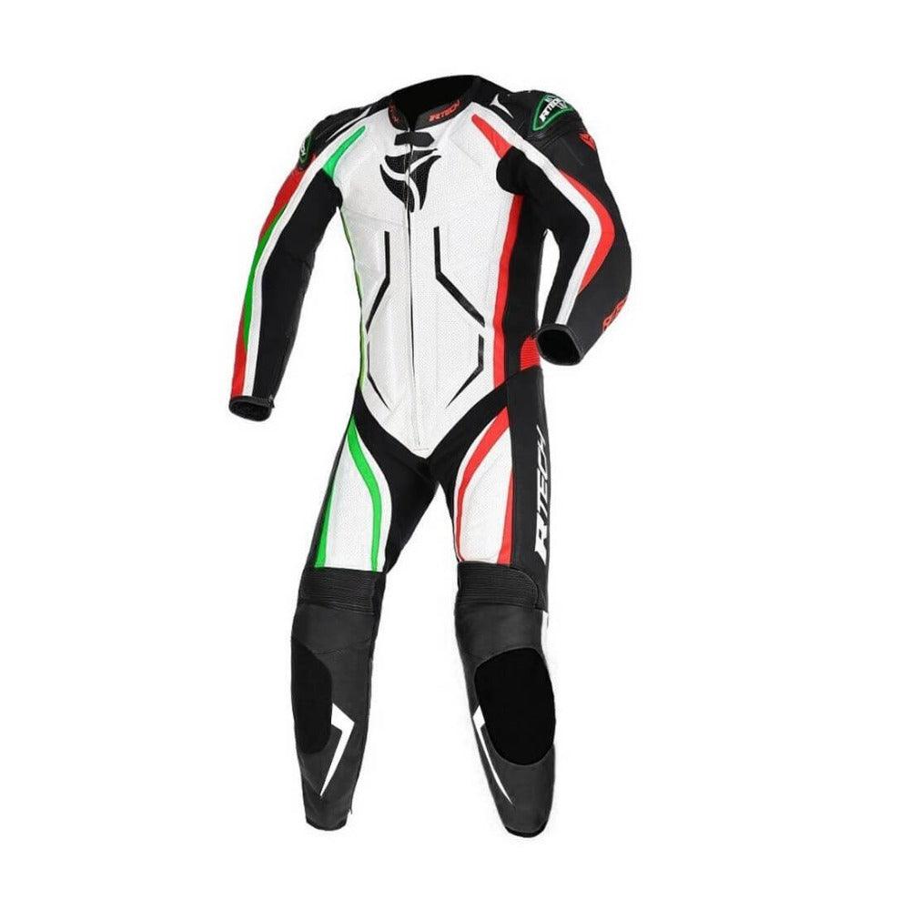 Defender GP Racing Suit 1Pc White Black Red Green Front
