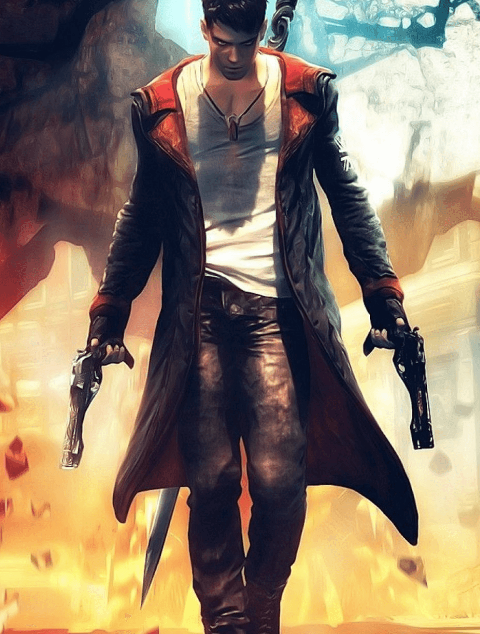 Devil May Cry Dante Jacket Black Leather Hooded Coat