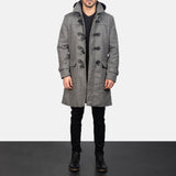 Mens Drake Grey Wool Duffle Coat-1