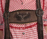 Embroidered Lederhosen for Women Coffee Brown-3