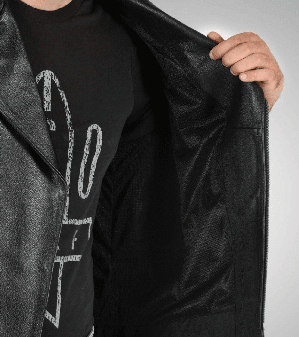 Enigma Black Leather Vest Men-1