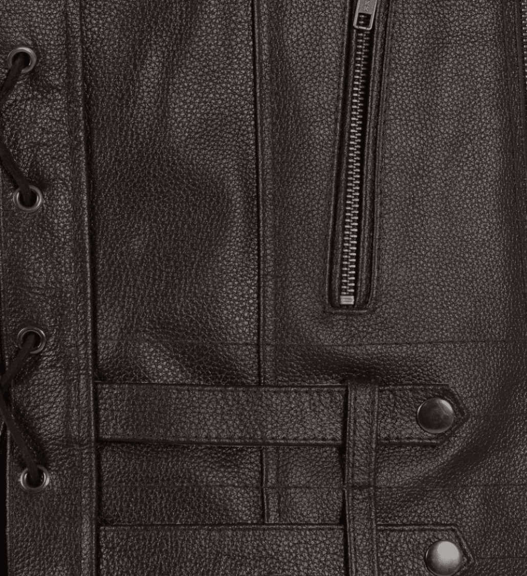 Enigma Brown Leather Vest Men-4