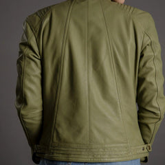 Finest Green Motorcycle Leather Jacket-3