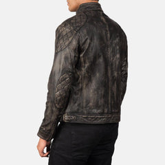 Mens Gatsby Distressed Brown Leather Jacket-2