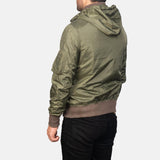 Mens Hanklin Ma-1 Green Hooded Bomber Jacket-2