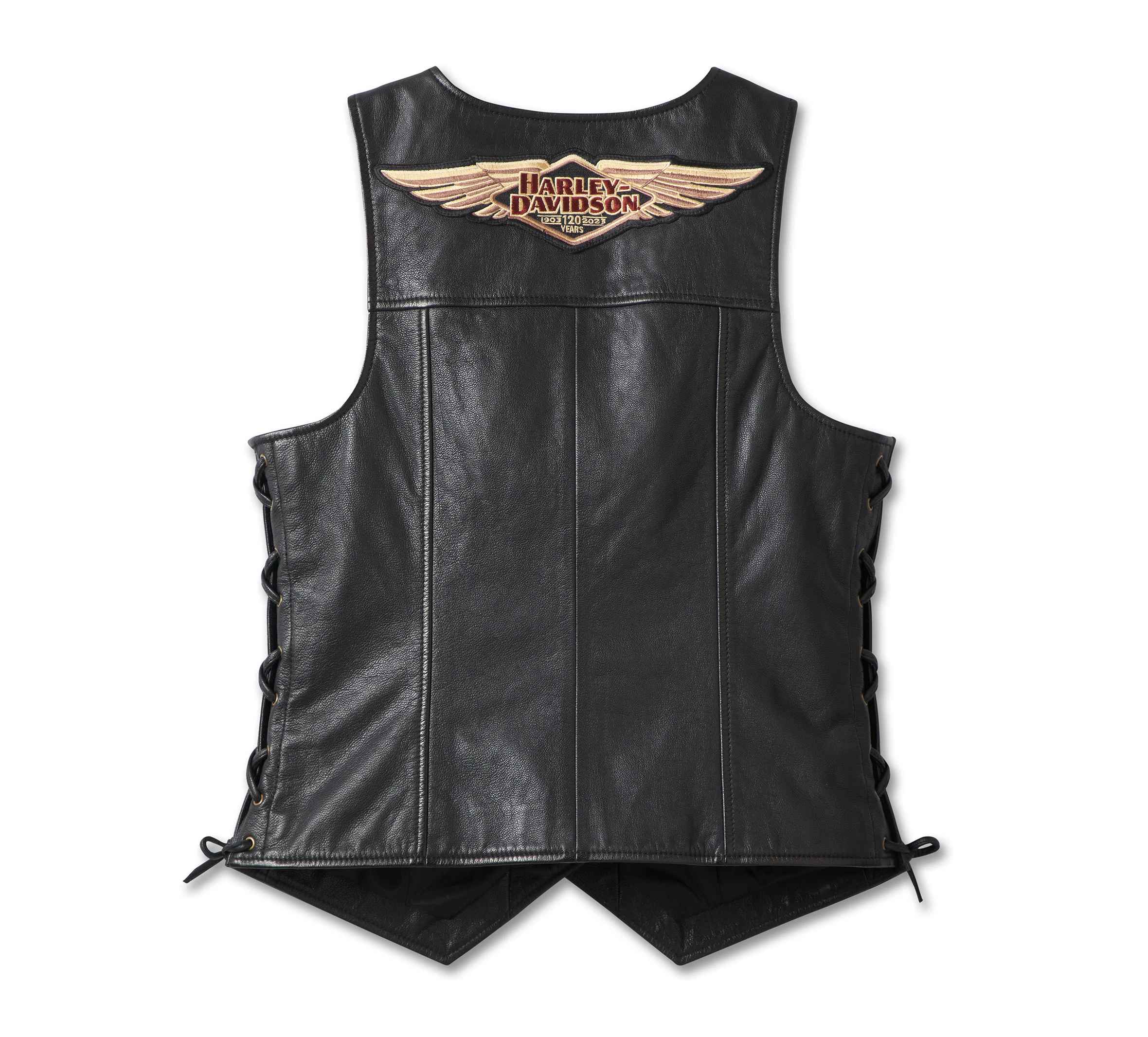 Harley-Davidson-120-Years-Womens-Laced-Side-Leather-Vest-Back