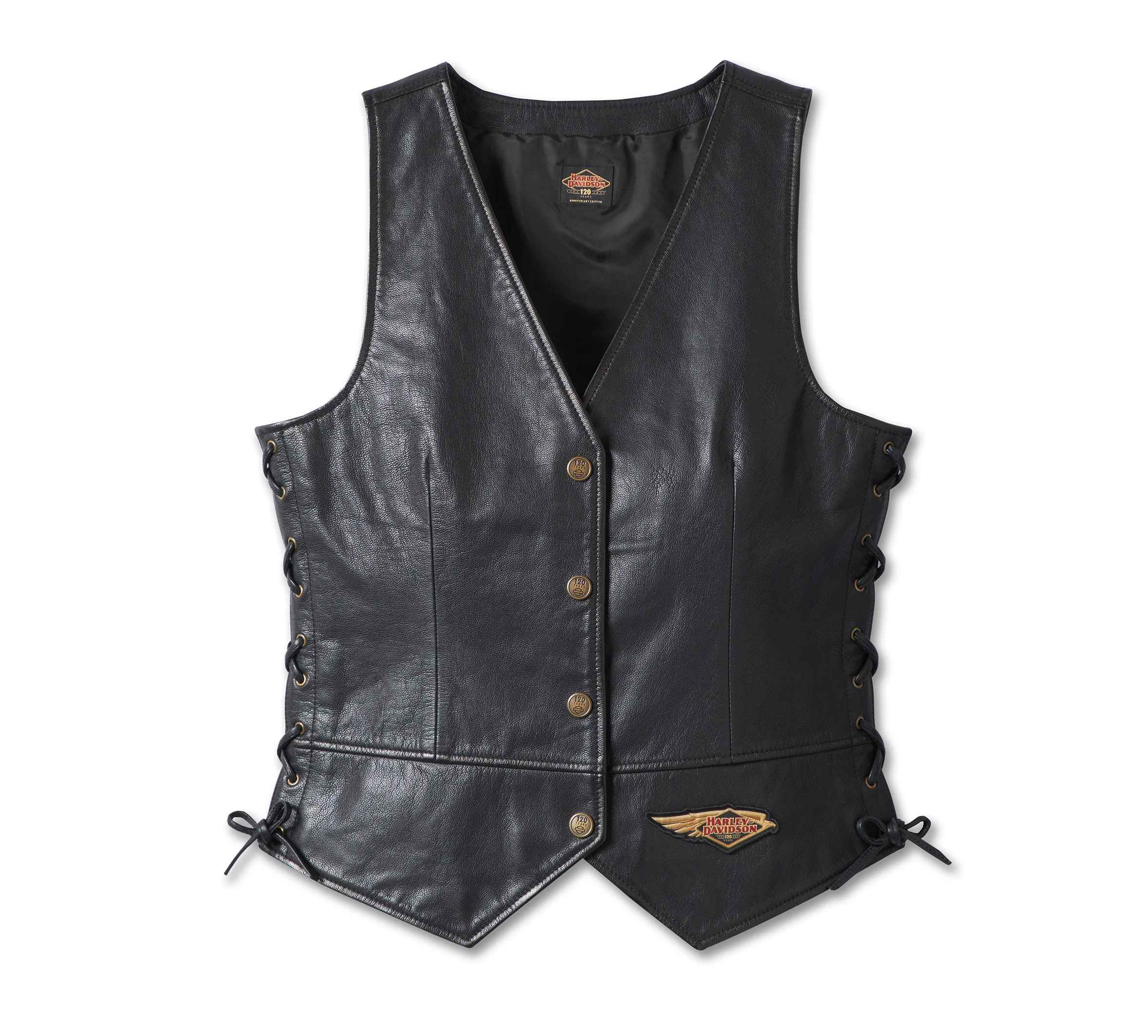 Harley-Davidson-120-Years-Womens-Laced-Side-Leather-Vest-Front