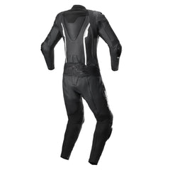 Gear Missile V2 1-Piece Leather Womens Racing Suit Black White Back