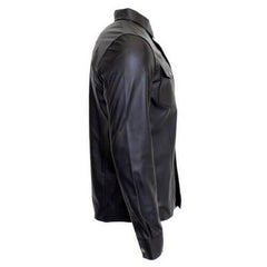 Leather Long Sleeve Shirt-2