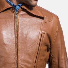 Mens Light Brown Leather Jacket-3