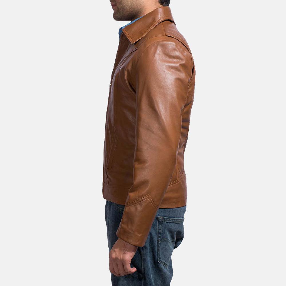 Mens Light Brown Leather Jacket-2