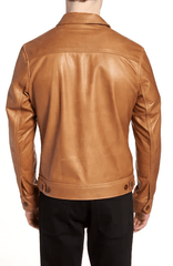 Mens Light Tan Leather Jacket-1
