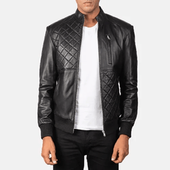 Men's Black Leather Jacket-1