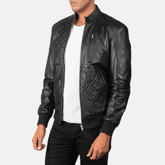 Men's Black Leather Jacket-2