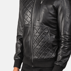 Men's Black Leather Jacket-3