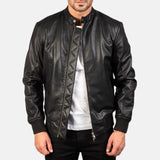 Mens Genuine Leather Bomber Jacket-1