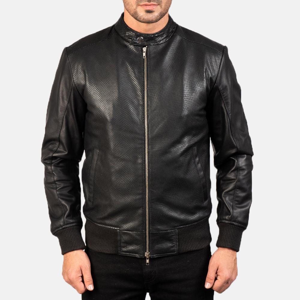Mens Genuine Leather Bomber Jacket
