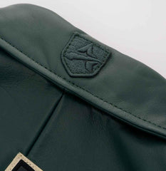 Mens Hunter Green Avirex Leather Bomber Jacket - Leather Jacket Gear