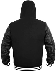 Black Varsity Jacket Leather Sleeves-1