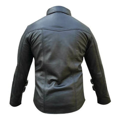 Mens-Black-Leather-Long-Sleeve-Gothic-Button-Up-Shirt-Back