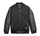 Mens-Harley-Davidson-Varsity-Jacket-Black-Leather-Sleeves-Front