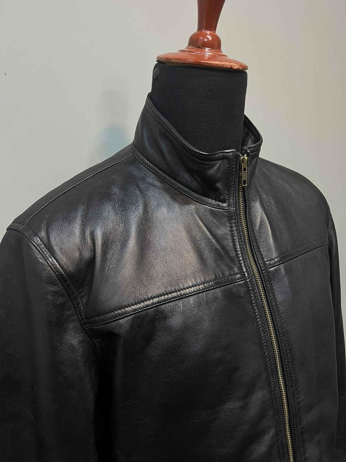 Mens Black Leather Blazer Jacket Delivered-1