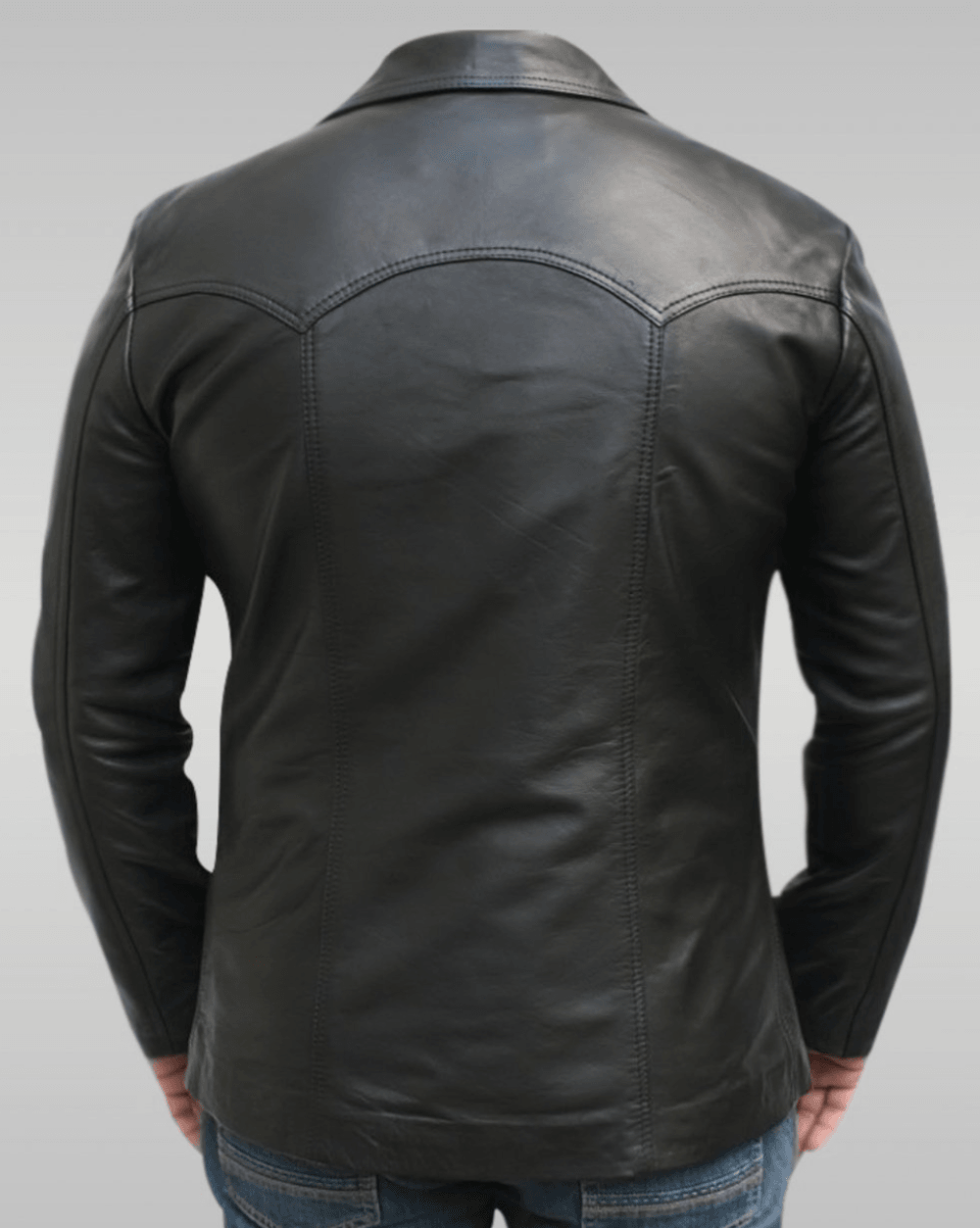 Mens Vintage Denim and Leather Biker Jacket