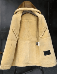 Mens Brown Fur Hooded Leather Jacket-2