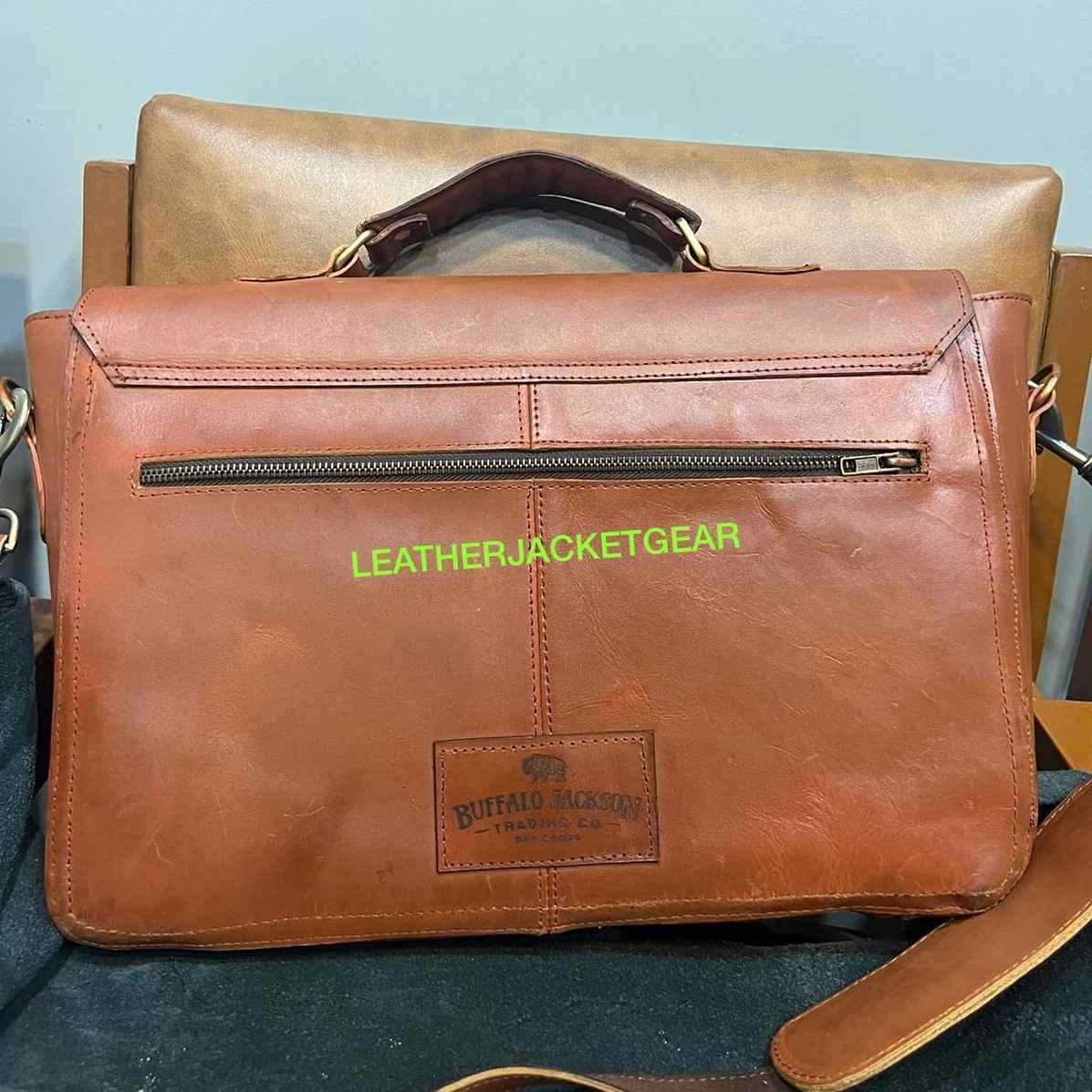 Mens Denver Autumn Brown Leather Laptop Messenger Bag Delivered