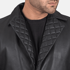 Mens Infinity Black Leather Coat-2