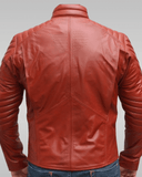 Mens Red Superman Leather Jacket-2