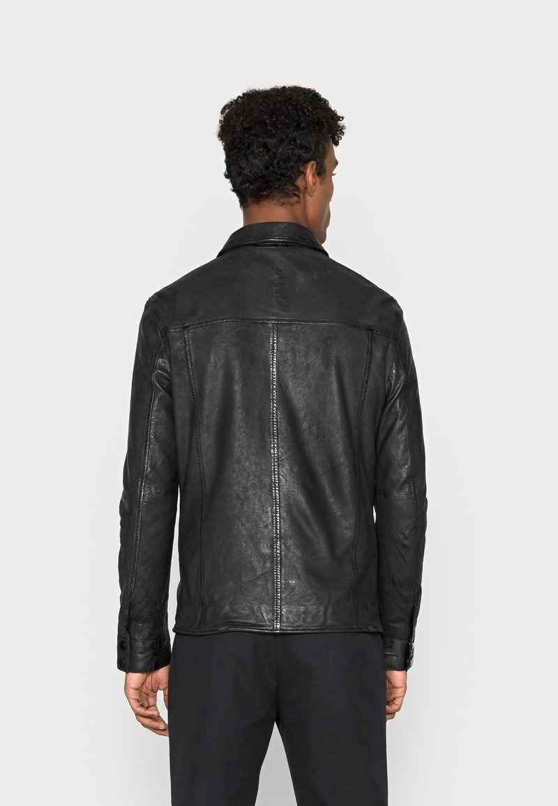 Mens Black Reversible Leather Jacket Shirt – Leather Jacket Gear
